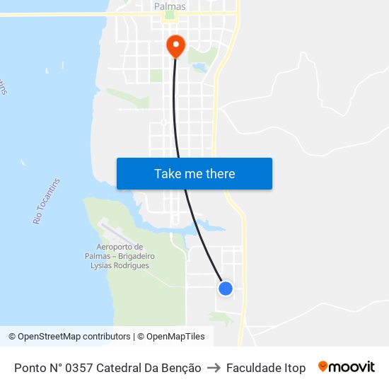 Ponto N° 0357 Catedral Da Benção to Faculdade Itop map