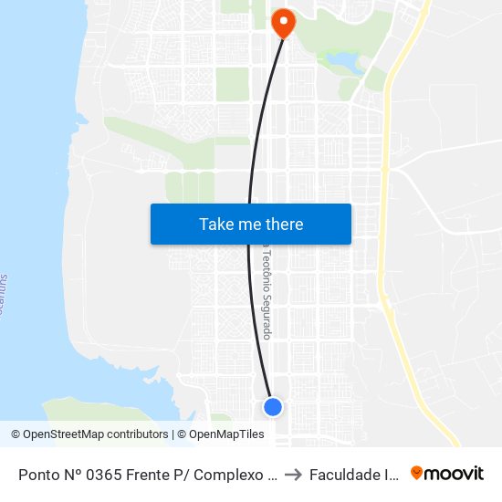 Ponto Nº 0365 Frente P/ Complexo Ulbra to Faculdade Itop map