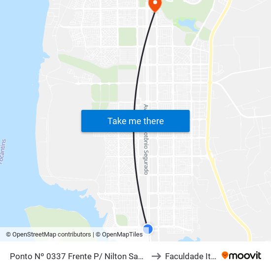 Ponto Nº 0337 Frente P/ Nilton Santos to Faculdade Itop map