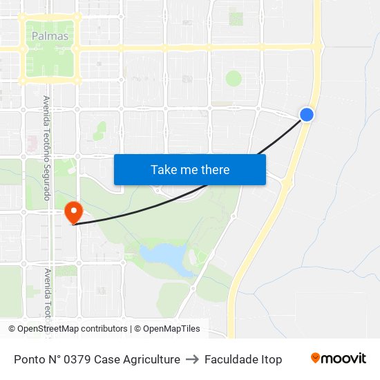 Ponto N° 0379 Case Agriculture to Faculdade Itop map