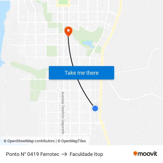 Ponto N° 0419 Ferrotec to Faculdade Itop map