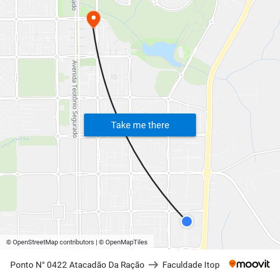 Ponto N° 0422 Atacadão Da Ração to Faculdade Itop map