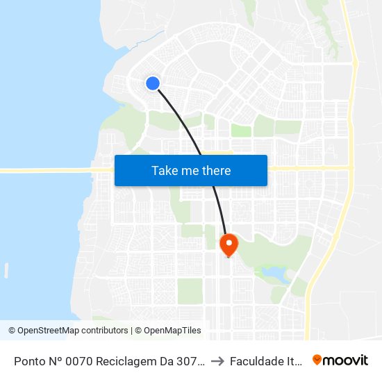 Av. Lo 10, 641 | Q407 Norte to Faculdade Itop map