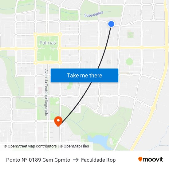 Ponto Nº 0189 Cem Cpmto to Faculdade Itop map