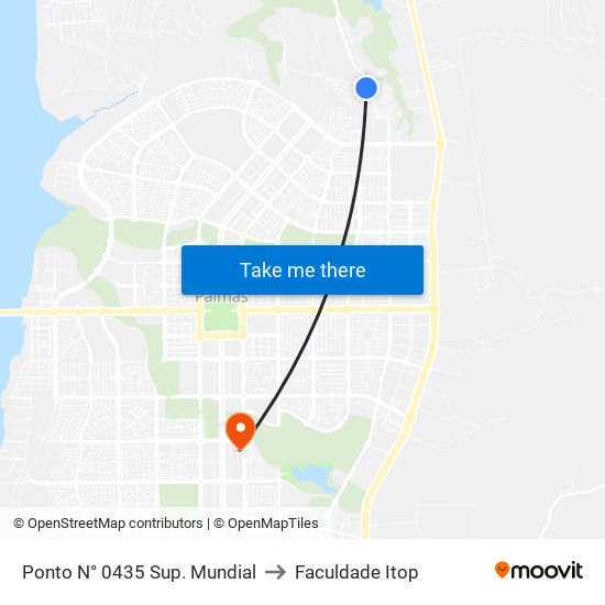 Ponto N° 0435 Sup. Mundial to Faculdade Itop map