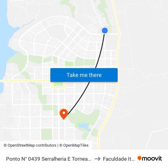 Ponto N° 0439 Serralheria E Torneadora to Faculdade Itop map