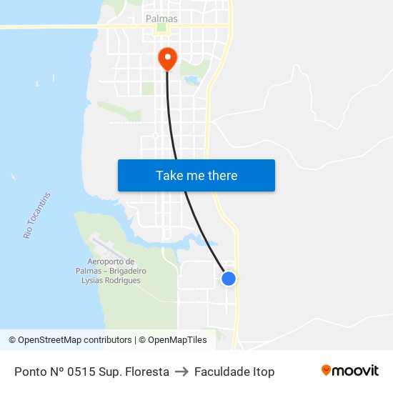 Ponto Nº 0515 Sup. Floresta to Faculdade Itop map