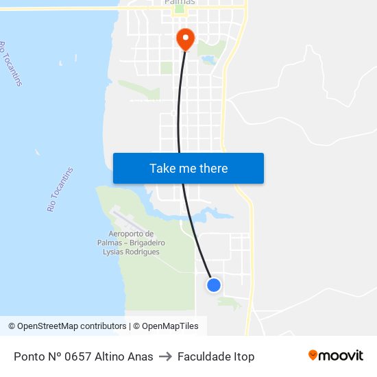 Ponto Nº 0657 Altino Anas to Faculdade Itop map