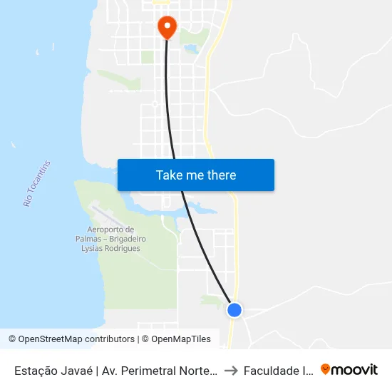 Estação Javaé | Av. Perimetral Norte, 3862 to Faculdade Itop map
