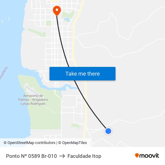 Ponto Nº 0589 Br-010 to Faculdade Itop map