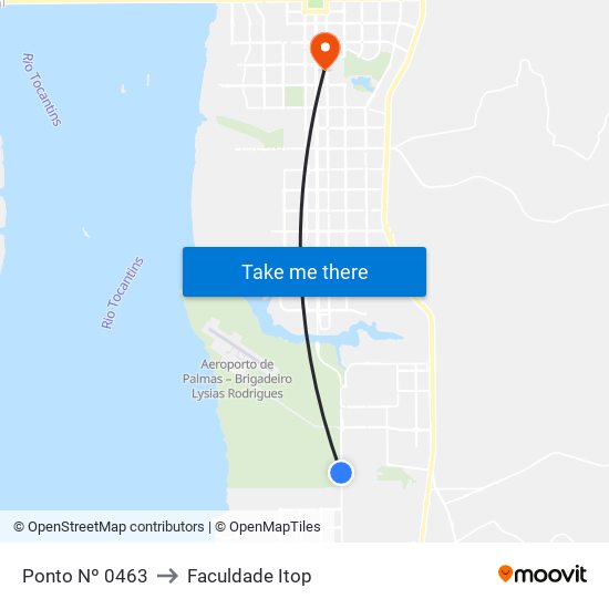 Ponto Nº 0463 to Faculdade Itop map