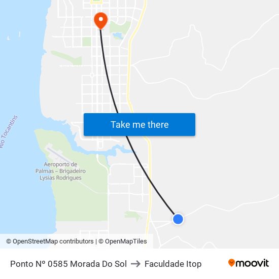 Ponto Nº 0585 Morada Do Sol to Faculdade Itop map