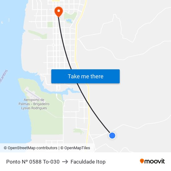 Ponto Nº 0588 To-030 to Faculdade Itop map