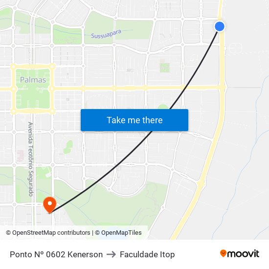 Ponto Nº 0602 Kenerson to Faculdade Itop map