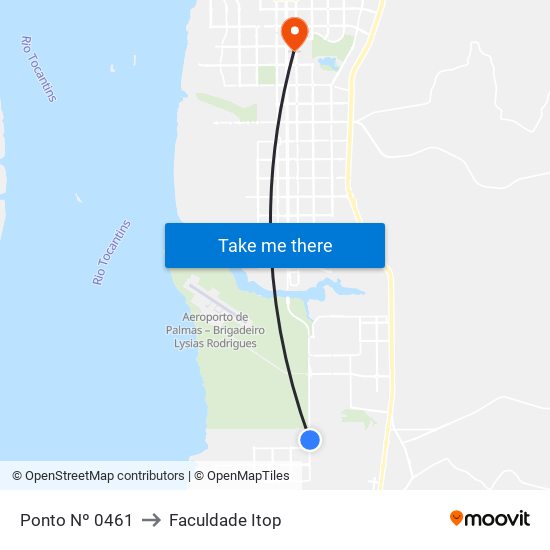 Ponto Nº 0461 to Faculdade Itop map