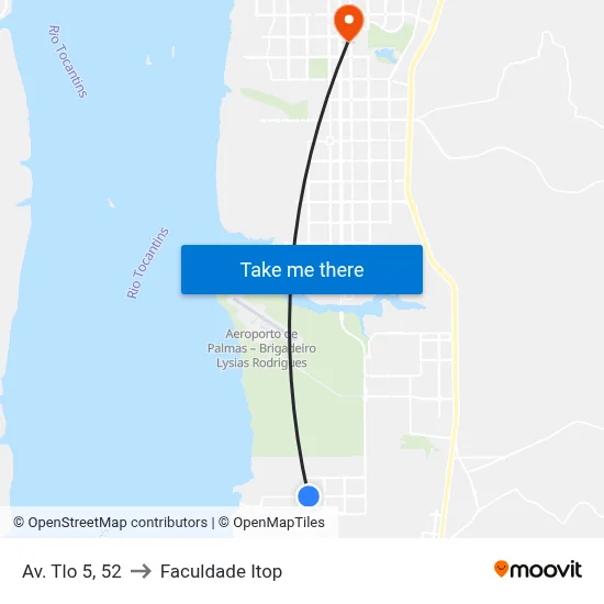 Av. Tlo 5, 52 to Faculdade Itop map