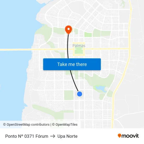 Ponto Nº 0371 Fórum to Upa Norte map