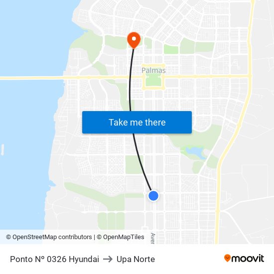 Ponto Nº 0326 Hyundai to Upa Norte map