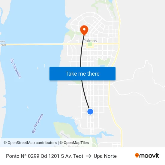 Ponto Nº 0299 Qd 1201 S Av. Teot to Upa Norte map