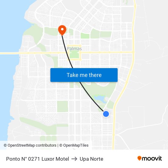 Ponto N° 0271 Luxor Motel to Upa Norte map