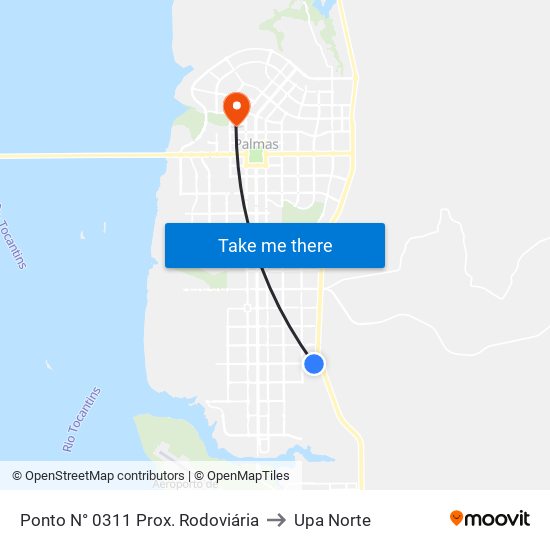 Ponto N° 0311 Prox. Rodoviária to Upa Norte map