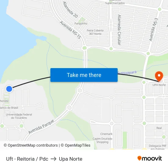 Uft - Reitoria / Pdc to Upa Norte map