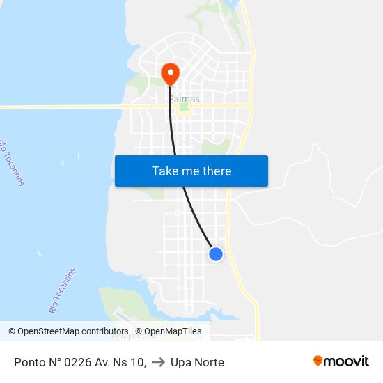 Ponto N° 0226 Av. Ns 10, to Upa Norte map