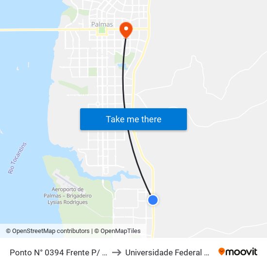 Ponto N° 0394 Frente P/ Limpa Fossa to Universidade Federal De Tocantins map