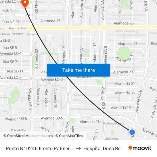 Ponto N° 0246 Frente P/ Energisa to Hospital Dona Regina map