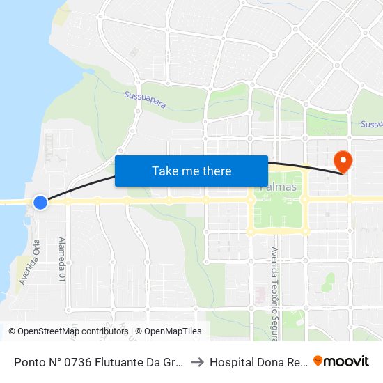 Ponto N° 0736 Flutuante Da Graciosa to Hospital Dona Regina map