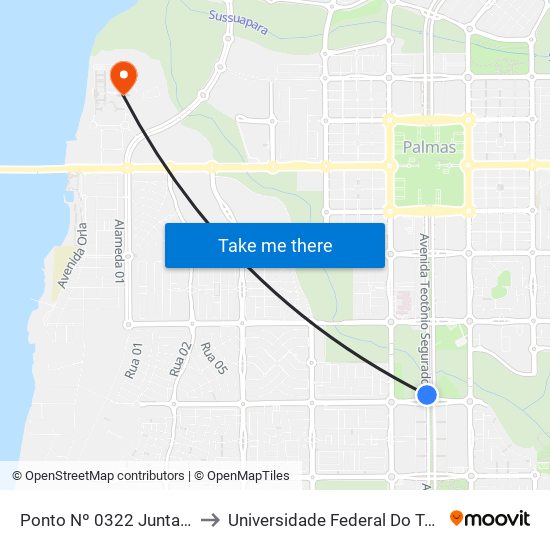 Ponto Nº 0322 Junta Militar to Universidade Federal Do Tocantins map