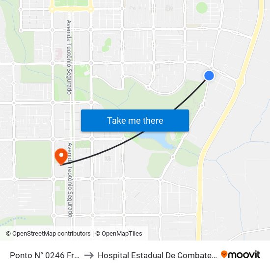 Ponto N° 0246 Frente P/ Energisa to Hospital Estadual De Combate Ao Covid-19 - Palmas - T0 map