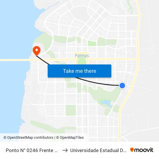Ponto N° 0246 Frente P/ Energisa to Universidade Estadual Do Tocantins map