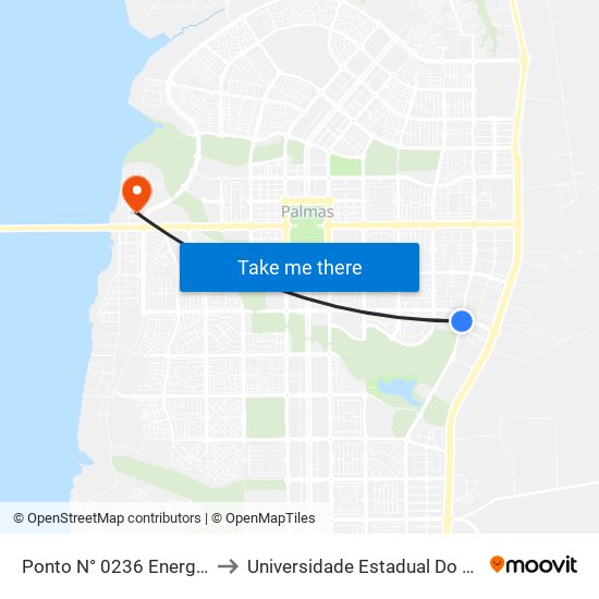 Ponto N° 0236 Energisa/Ifto to Universidade Estadual Do Tocantins map
