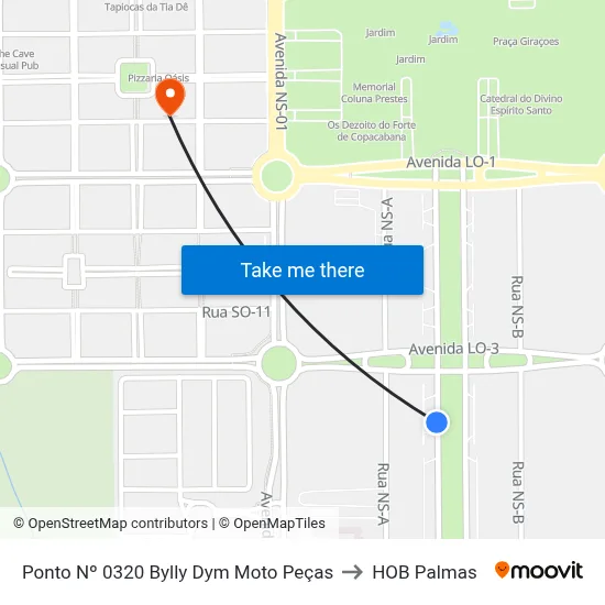 Ponto Nº 0320 Bylly Dym Moto Peças to HOB Palmas map