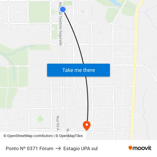 Ponto Nº 0371 Fórum to Estagio UPA sul map