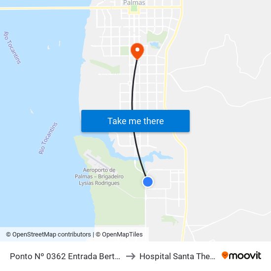 Ponto Nº 0362 Entrada Bertaville to Hospital Santa Thereza map