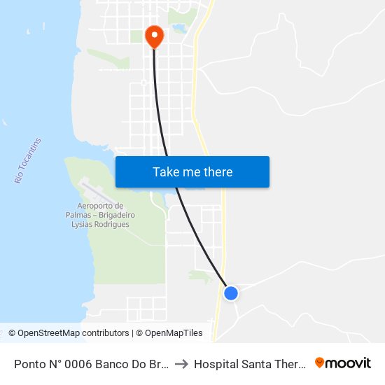 Ponto N° 0006 Banco Do Brasil to Hospital Santa Thereza map