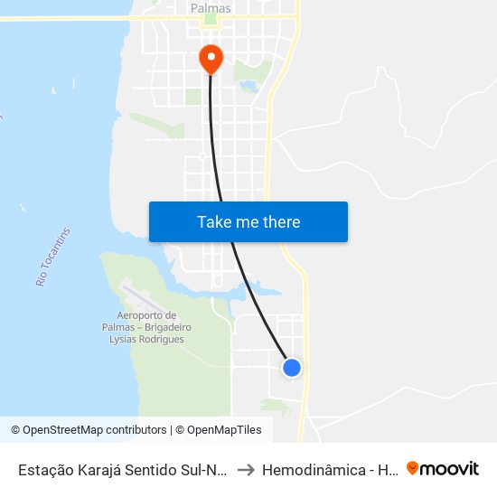 Estação Karajá Sentido Sul-Norte to Hemodinâmica - HGP map