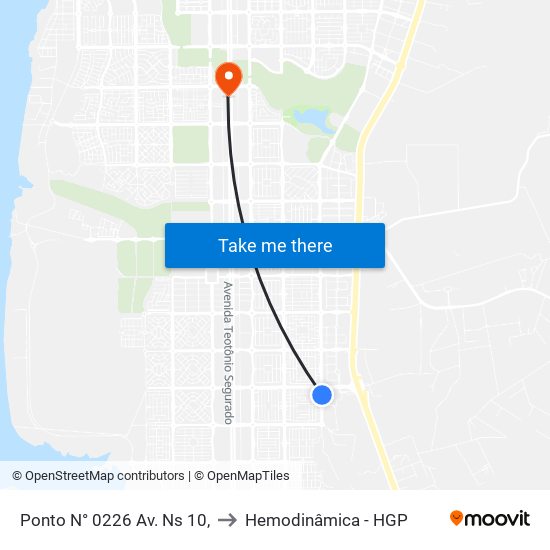 Ponto N° 0226 Av. Ns 10, to Hemodinâmica - HGP map