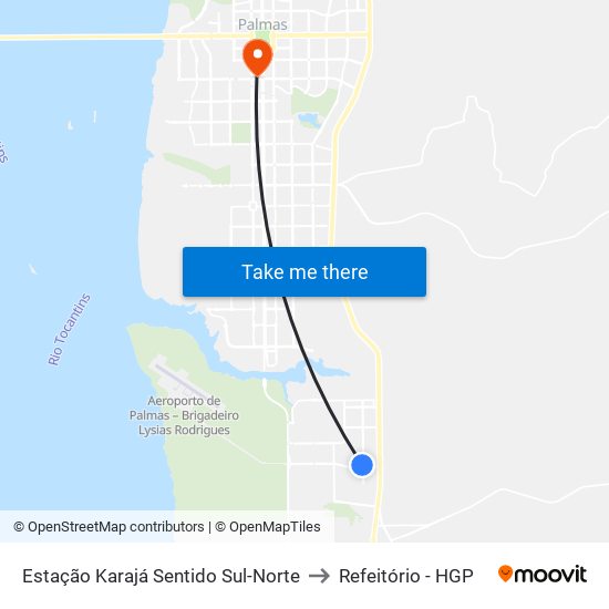 Estação Karajá | Praça Brasília, 22 to Refeitório - HGP map