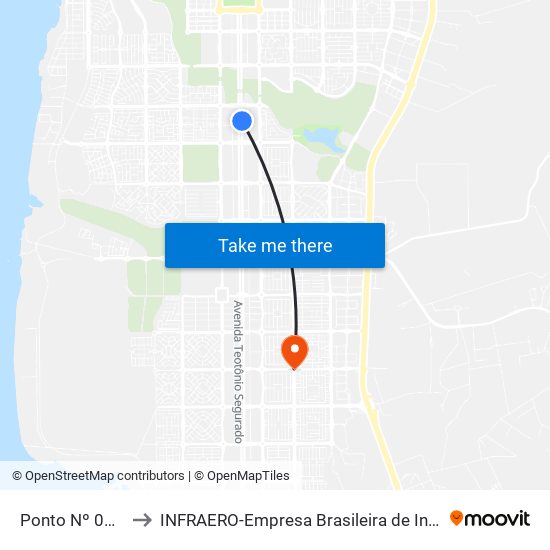 Ponto Nº 0372 Fórmula Mais to INFRAERO-Empresa Brasileira de Infra-Estrutura Aeroportuária-Área Comercial map