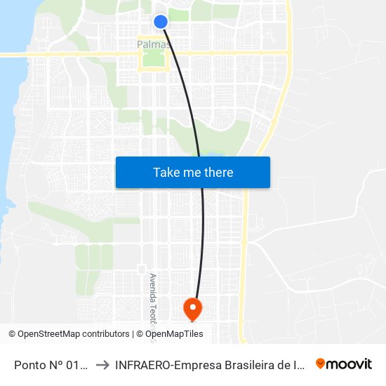 Ponto Nº 0100 Receita Federal to INFRAERO-Empresa Brasileira de Infra-Estrutura Aeroportuária-Área Comercial map