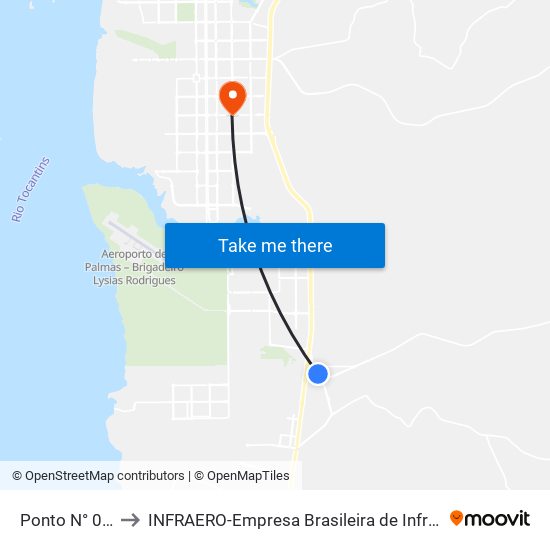 Ponto N° 0406 Bradesco to INFRAERO-Empresa Brasileira de Infra-Estrutura Aeroportuária-Área Comercial map