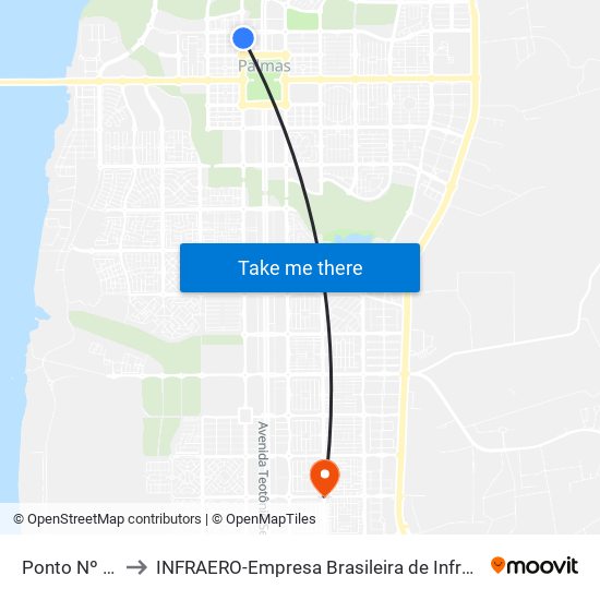 Ponto Nº 0046 Autovia to INFRAERO-Empresa Brasileira de Infra-Estrutura Aeroportuária-Área Comercial map