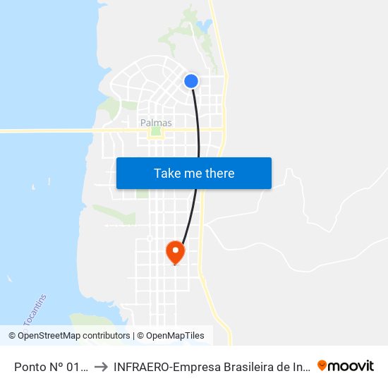 Ponto Nº 0124 Quadra 504 N to INFRAERO-Empresa Brasileira de Infra-Estrutura Aeroportuária-Área Comercial map