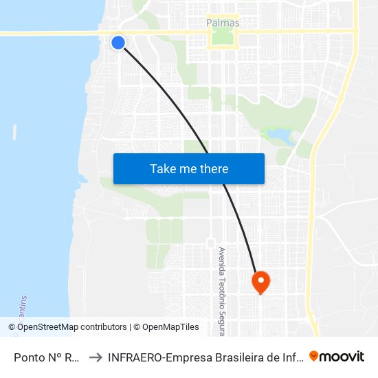 Ponto Nº Retorno Linha 100 to INFRAERO-Empresa Brasileira de Infra-Estrutura Aeroportuária-Área Comercial map