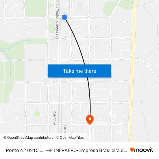 Ponto Nº 0215 Q. 602 Sul Avenida Lo 13 to INFRAERO-Empresa Brasileira de Infra-Estrutura Aeroportuária-Área Comercial map