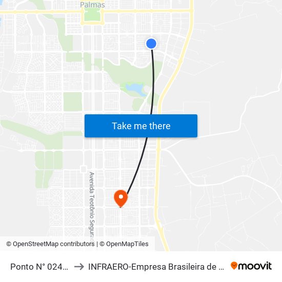 Ponto N° 0244 Q. 208 Sul Av. Ns 8 to INFRAERO-Empresa Brasileira de Infra-Estrutura Aeroportuária-Área Comercial map