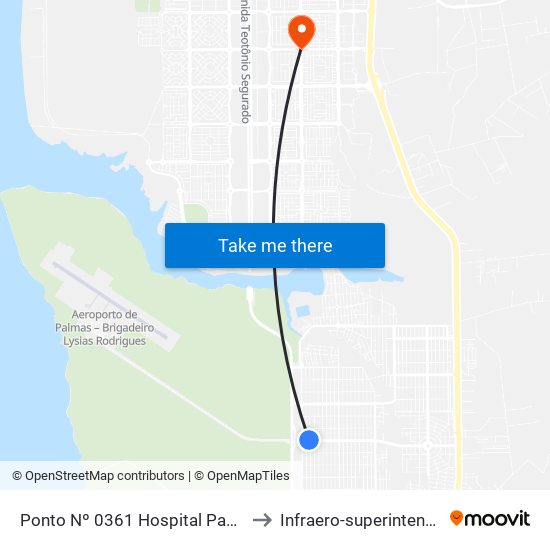 Ponto Nº 0361 Hospital Padre Luso to Infraero-superintendência map